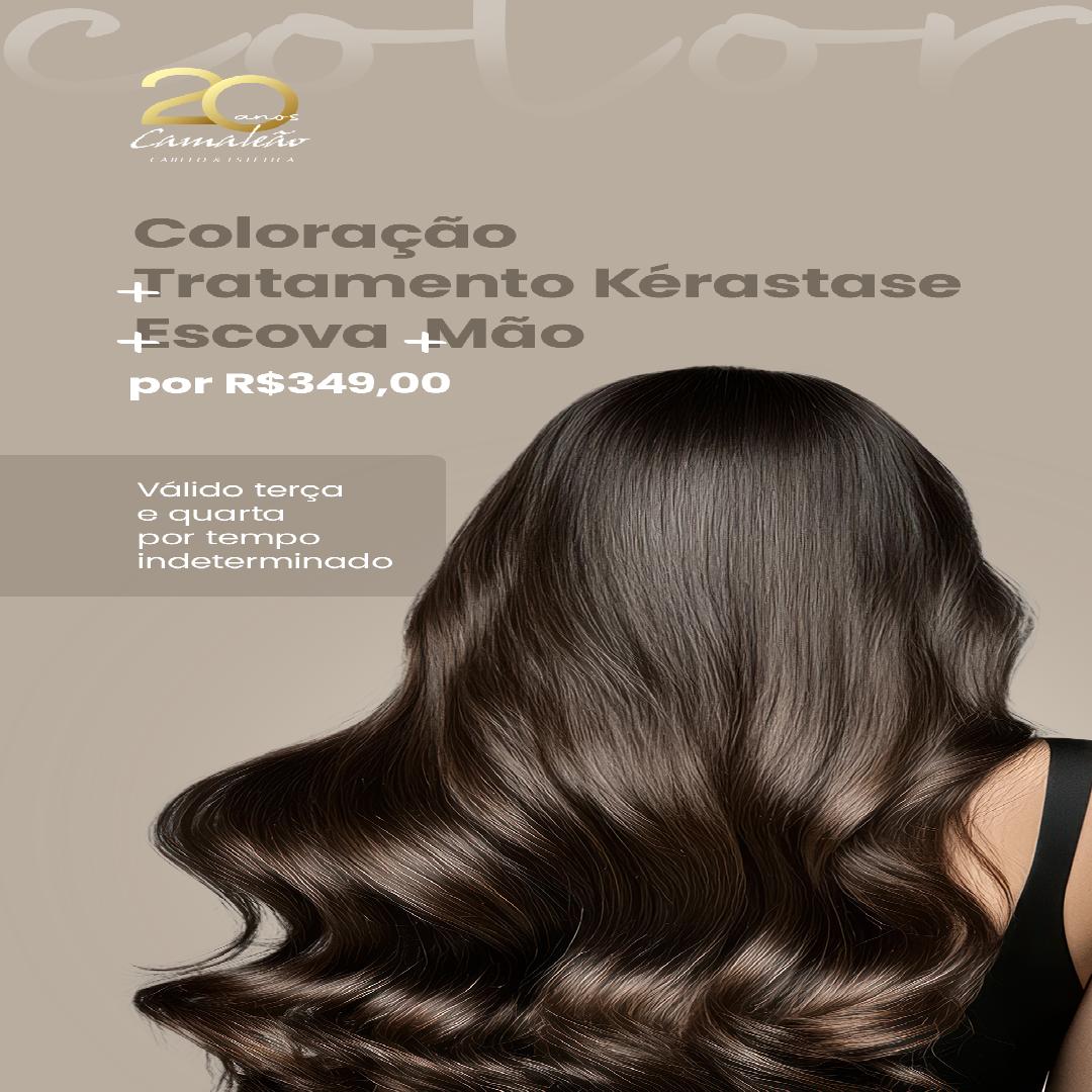 Coloração + Tratamento K. + Mão